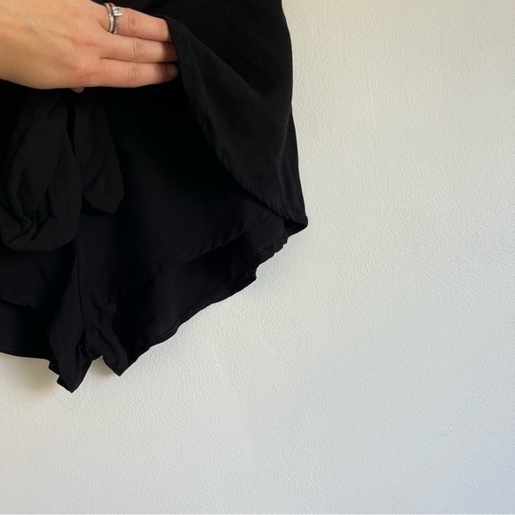 Indah Palm Tie Front Wrap Shorts in Black - Picture 8 of 14